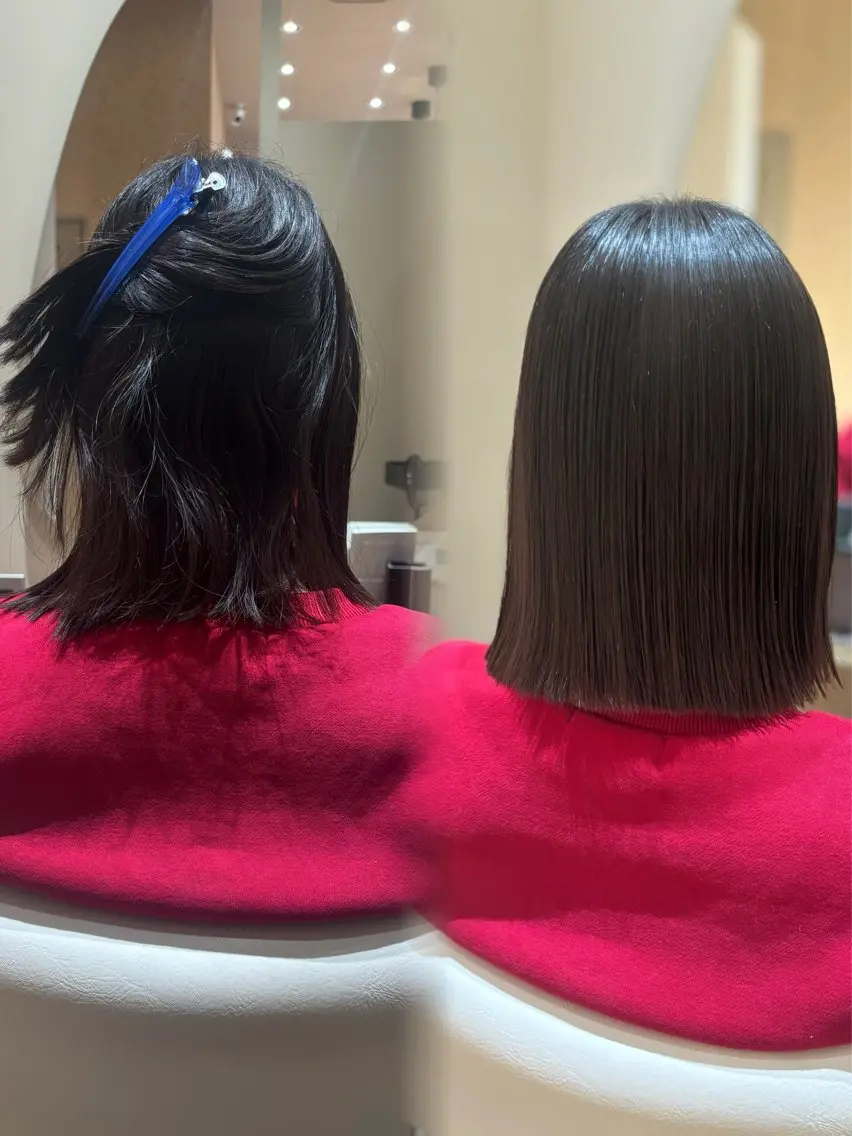 【癖が気になる方🍒】艶髪縮毛矯正+カット💇♀️の写真