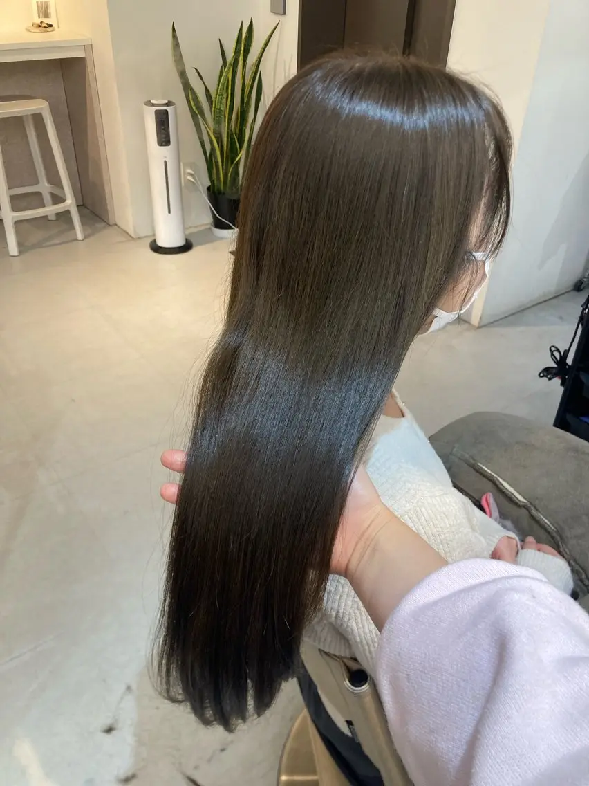 ロング カット ヘアカラー トリートメント ✨色持ちの良い艶 カラー✨蟹江真世のヘアスタイル