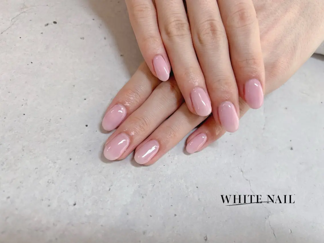 ネイル ピンク ハンドネイル WHITE NAIL ホワイトネイルのネイルデザイン