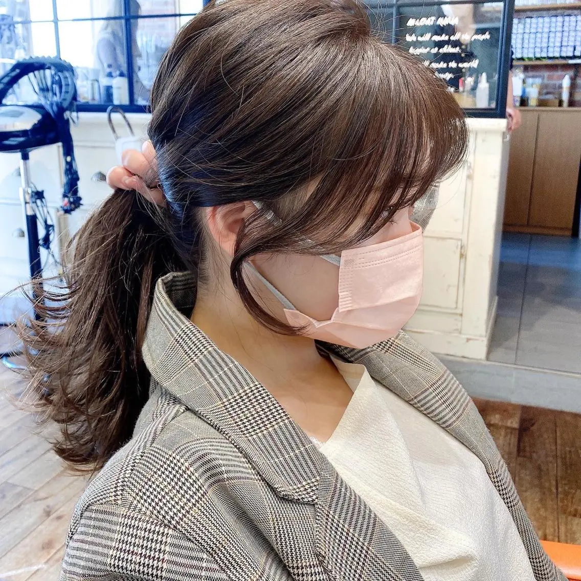 セミロング カラー ベージュカラー ブラウンカラー ブラウンベージュ くびれヘア 顔周りカット 顔周り/くびれヘア 韓国ヘア💕風間るなのヘアスタイル