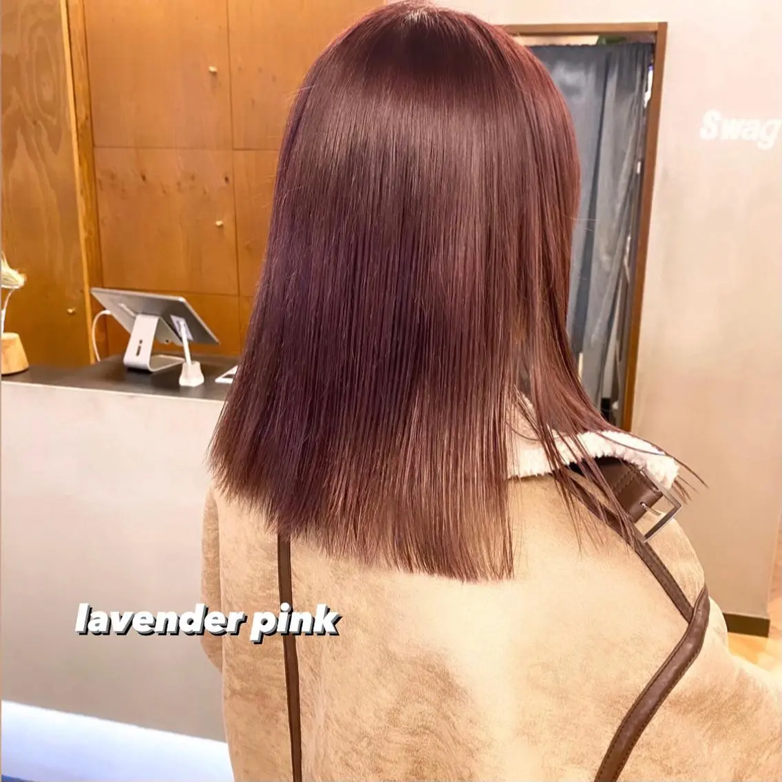 ミディアム カラー ブリーチ ラベンダーカラー ラベンダーピンク ピンクカラー 前川 朋香のヘアスタイル