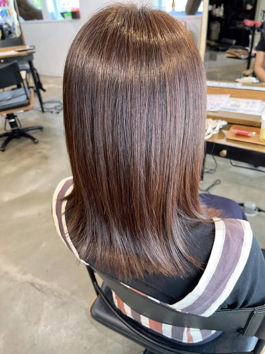 《サラサラ艶髪ケア剤入り✨》ケアカラー+カットの写真