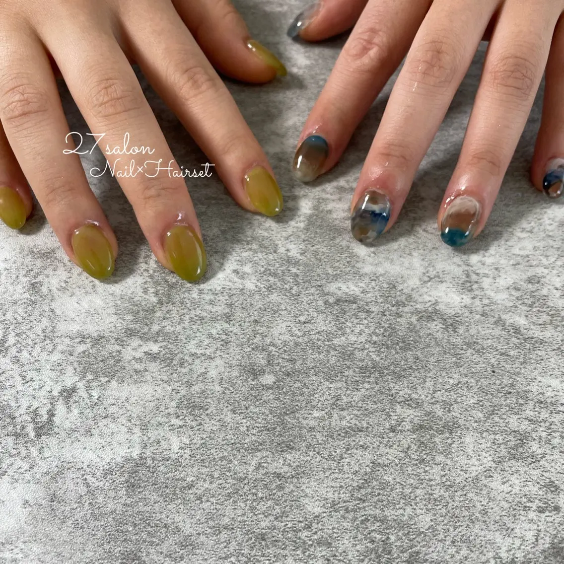 ネイル ニュアンスネイル 黄色 27salon yuinaのネイルデザイン