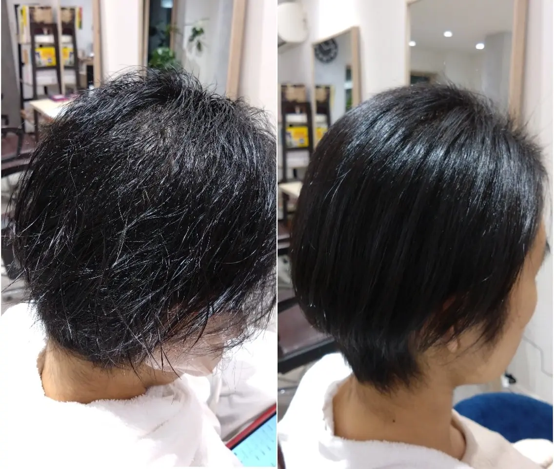 パーマ ショート ショートヘア 縮毛矯正 中山 樹のヘアスタイル