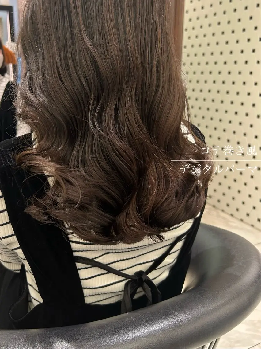 セミロング カラー パーマ カット パーマ 韓国っぽ透け感カラー マンツーマン🫧なおのヘアスタイル