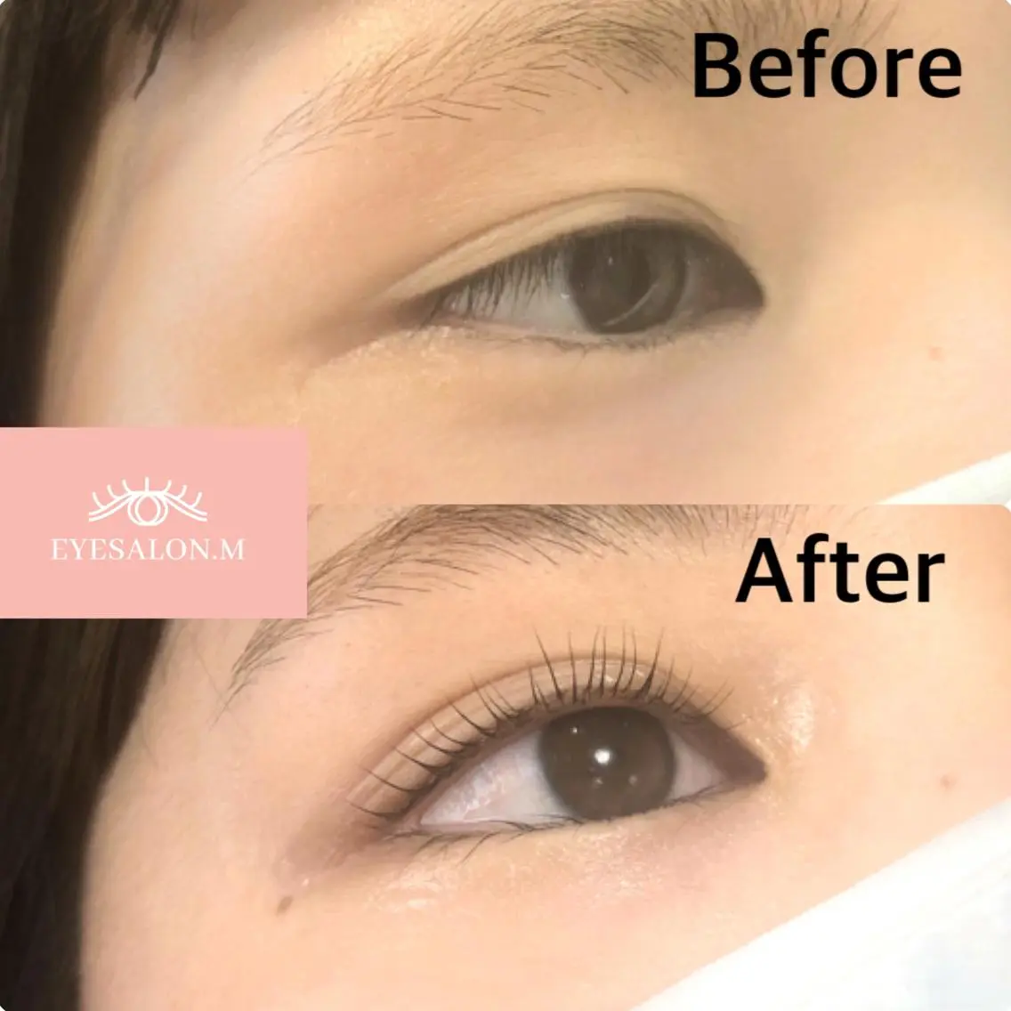 マツエク・マツパ パリジェンヌラッシュリフト 一重×まつ毛パーマ eyeriche .のマツエク・マツパデザイン