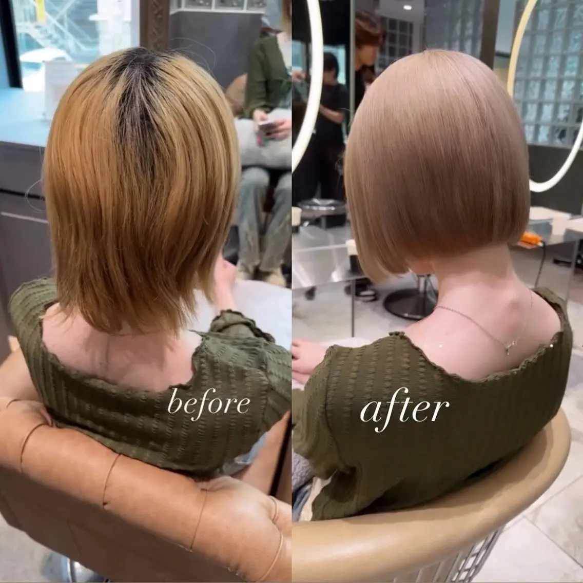 ミディアム Lond alxeiaのヘアスタイル