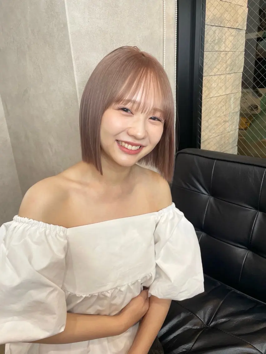 ショート カラー ブリーチ ピンクカラー ヘアカラー トリートメント RIENS aura / ayu ♡のヘアスタイル