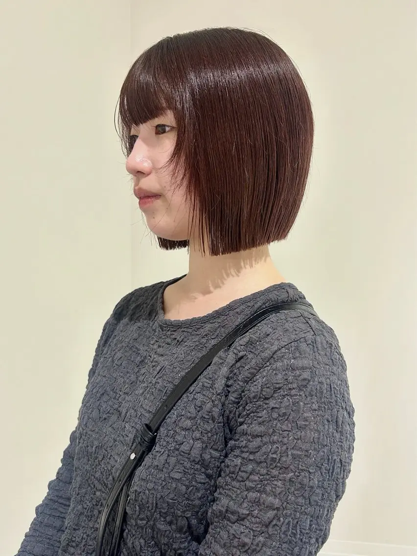 ショート カラー カット ヘアカラー 👔ボブ﹨髪質改善 ストレート🩳ももかのヘアスタイル