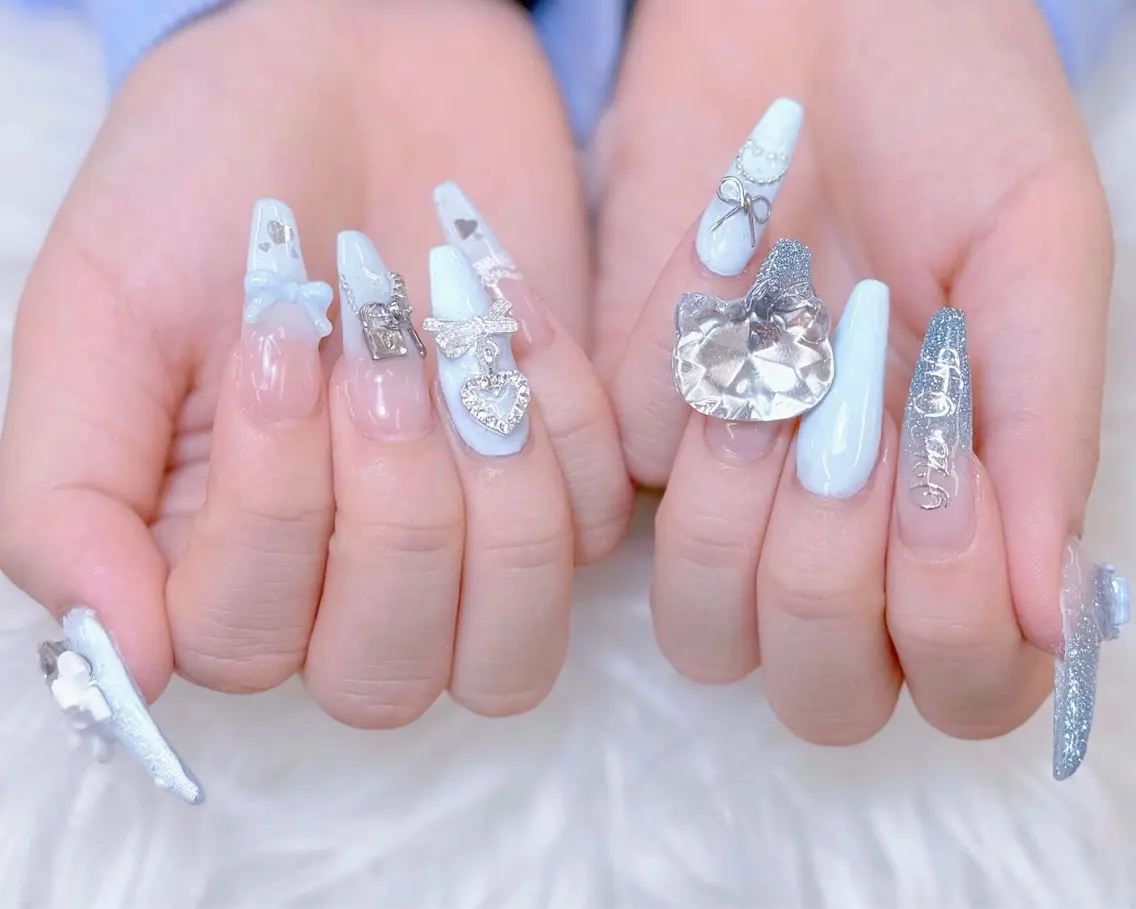 ネイル チークネイル 長さ出し フットネイル 韓国ネイル マグネットネイル ハンドネイル ハンドケア AN NAIL _HOAのネイルデザイン