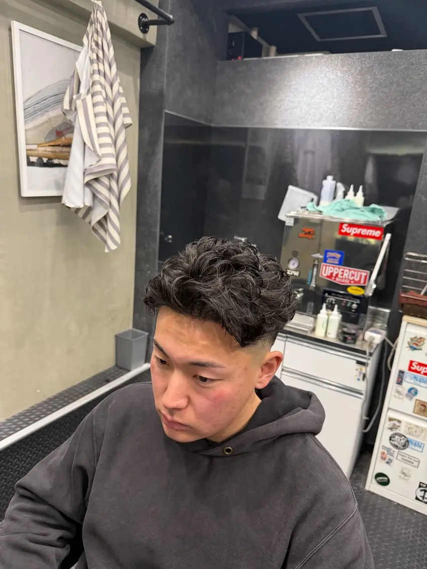 ショート パーマ メンズ メンズパーマ カット パーマ メンズ特化理容師 ふうきのヘアスタイル