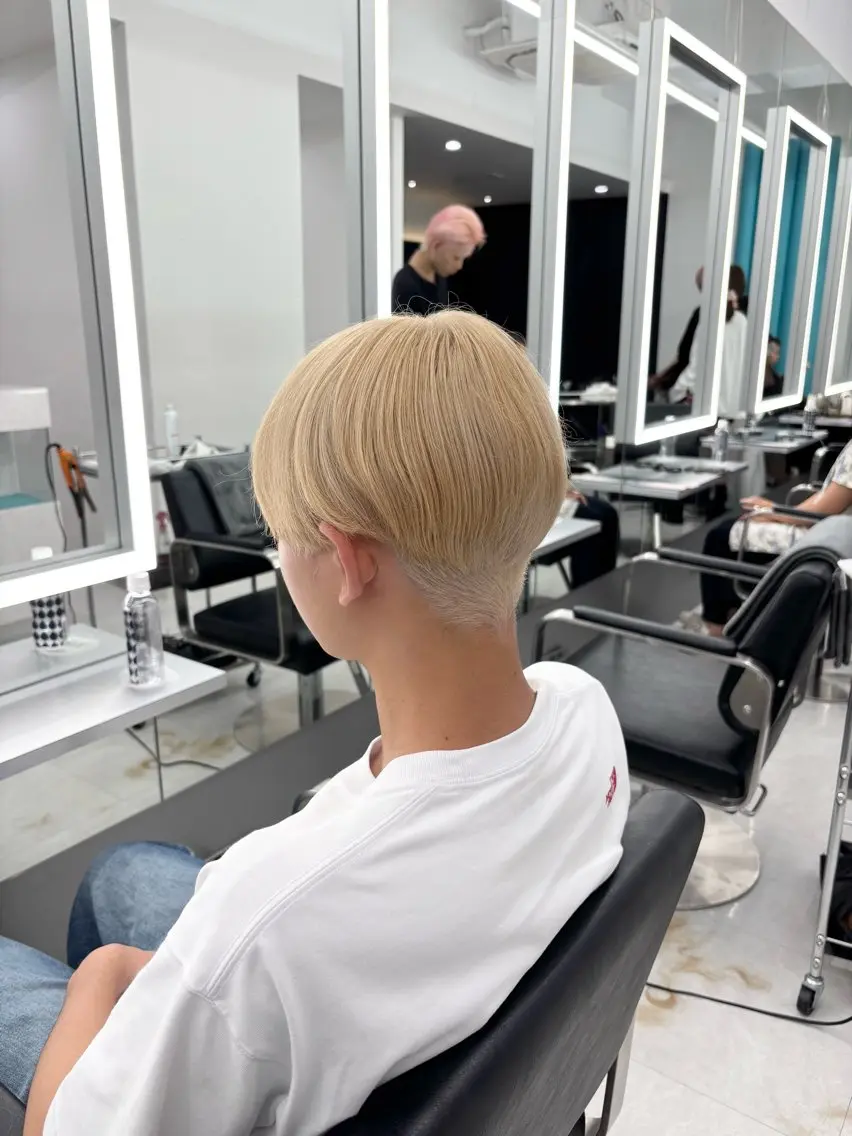 ショート カラー メンズ マッシュ カット ヘアカラー TACE AYANOのヘアスタイル