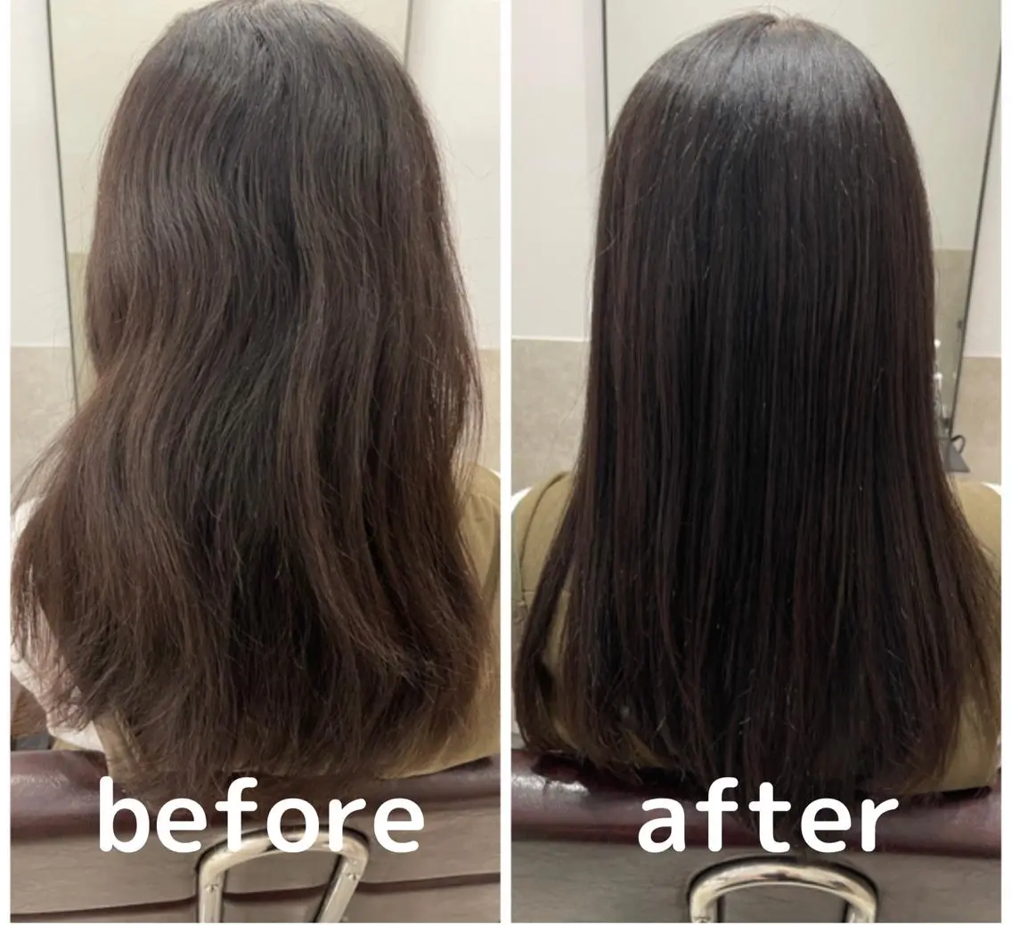 セミロング 縮毛矯正クロスパーマ 益子達也のヘアスタイル