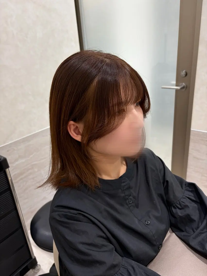 ミディアム カラー ブラウンカラー ナチュラルブラウン 顔周りカット 韓国風ヘア カット ヘアカラー 韓国ヘア・カラー 🩵SHIZUKUのヘアスタイル