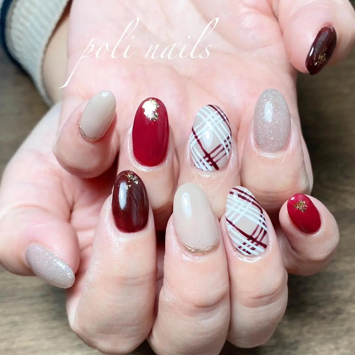 ネイル バレンタイン ハンドネイル poli nailsのネイルデザイン