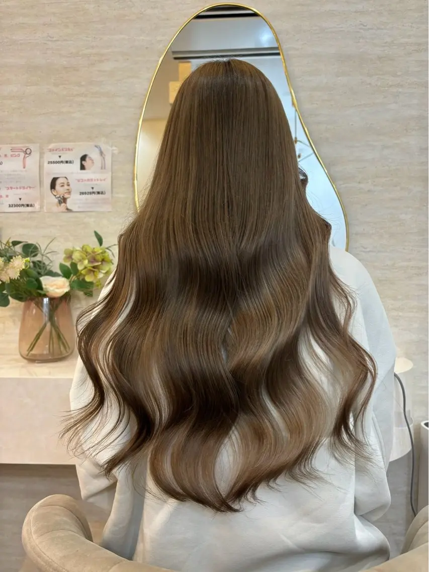 ロング カラー ヘアカラー トリートメント 💎あおい💎大宮 🦋ワンカラー🦋のヘアスタイル