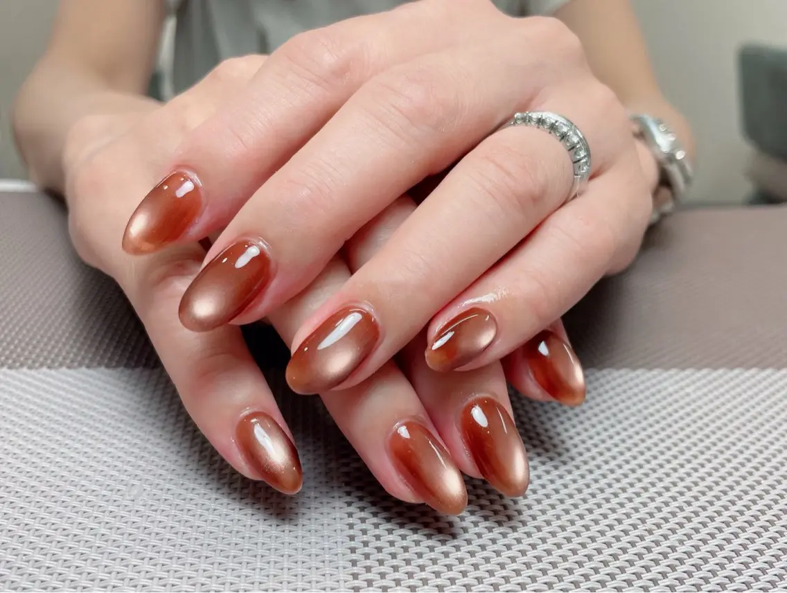 ネイル チークネイル 長さ出し フレンチネイル グラデーション キラキラネイル 中野駅から2分 MEO NAILのネイルデザイン