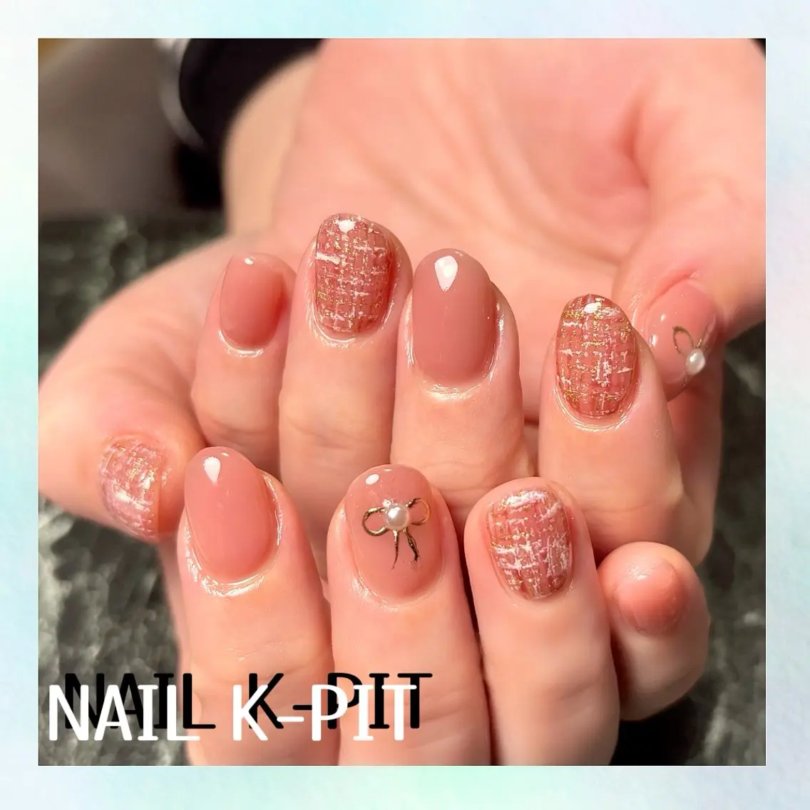 ネイル リボン ツイードネイル ハンドネイル NAIL K-PIT ネイル ケーピットの眉毛・アイブロウイメージ