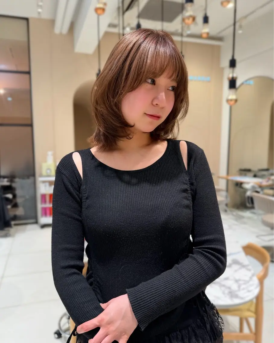 ミディアム カラー カット ヘアカラー ⭐️mika/無料 モデル様募集中💚のヘアスタイル