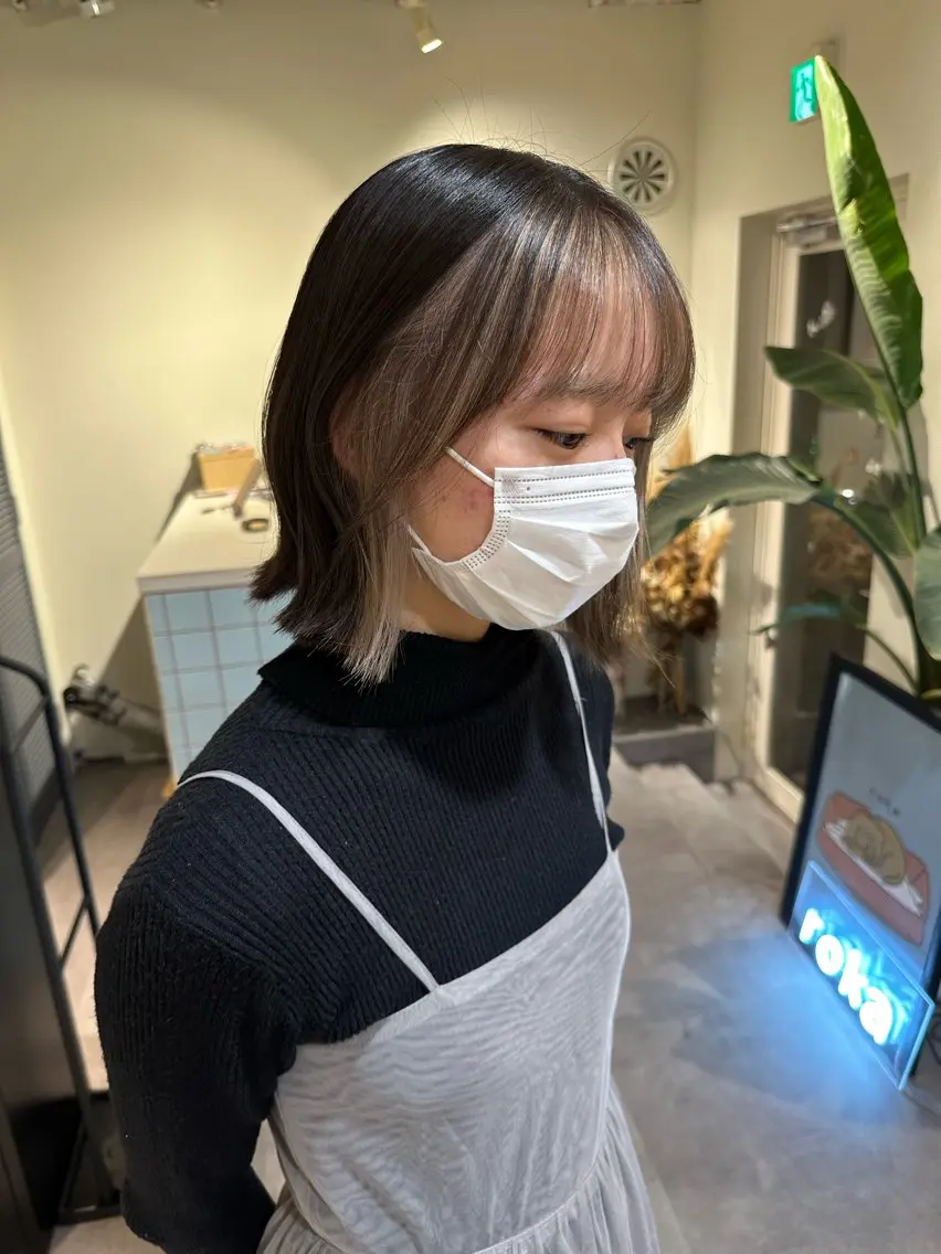 ミディアム HANAME 原宿美容室のヘアスタイル