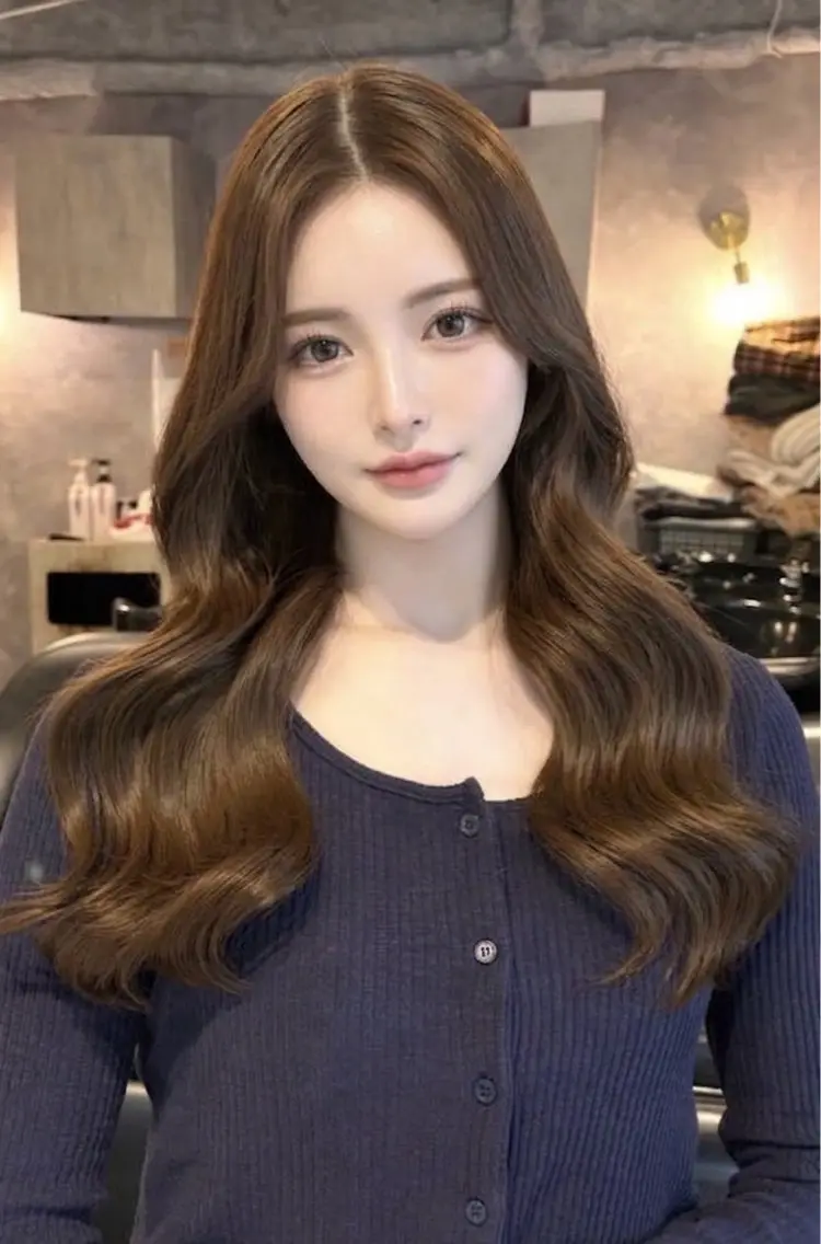 ロング カラー ブラウンカラー オリーブブラウン ヘアカラー トリートメント 💞相澤 咲希💞のヘアスタイル