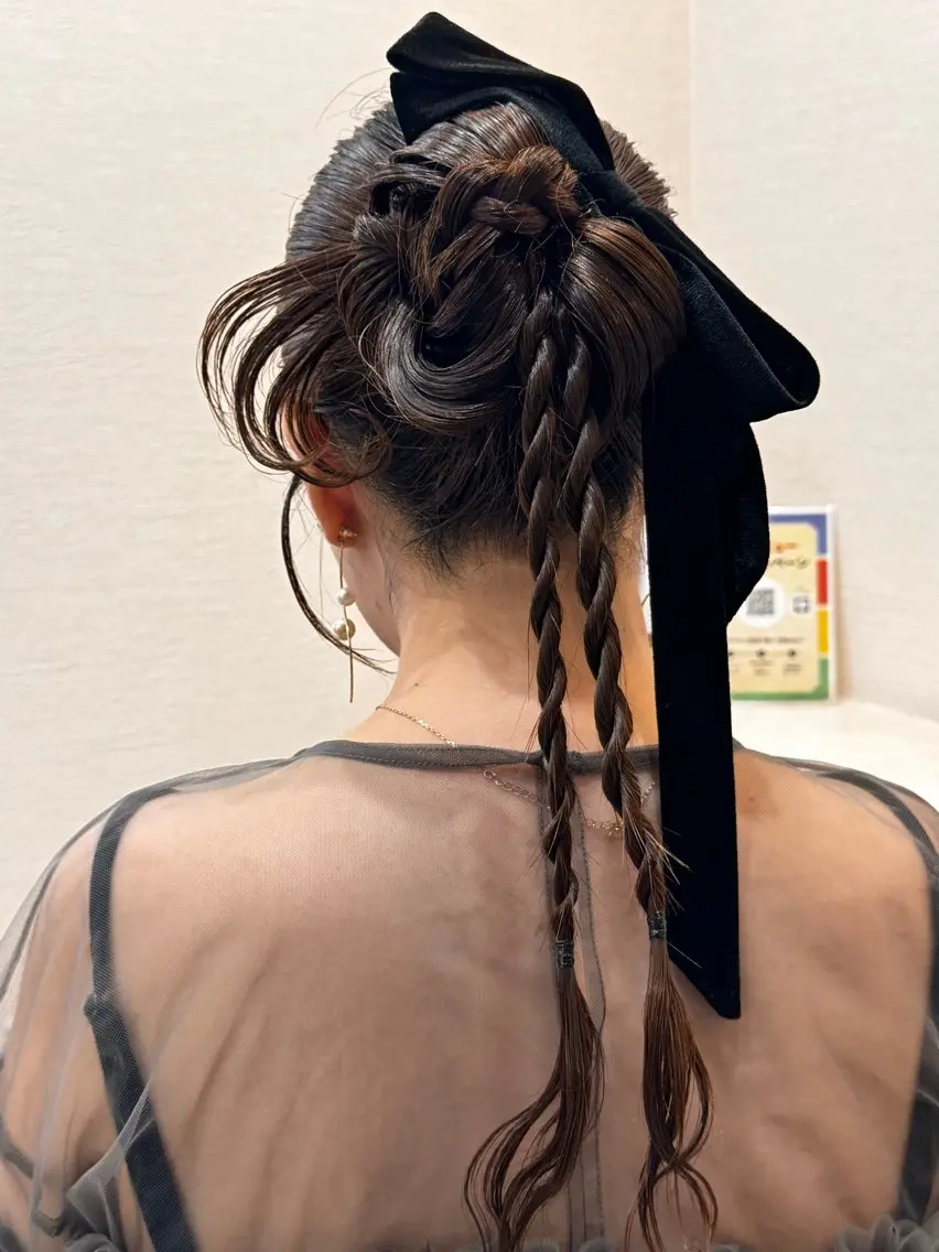 ロング ヘアアレンジ ハーフアップ ヘアセット 伴藤 寿男のヘアスタイル