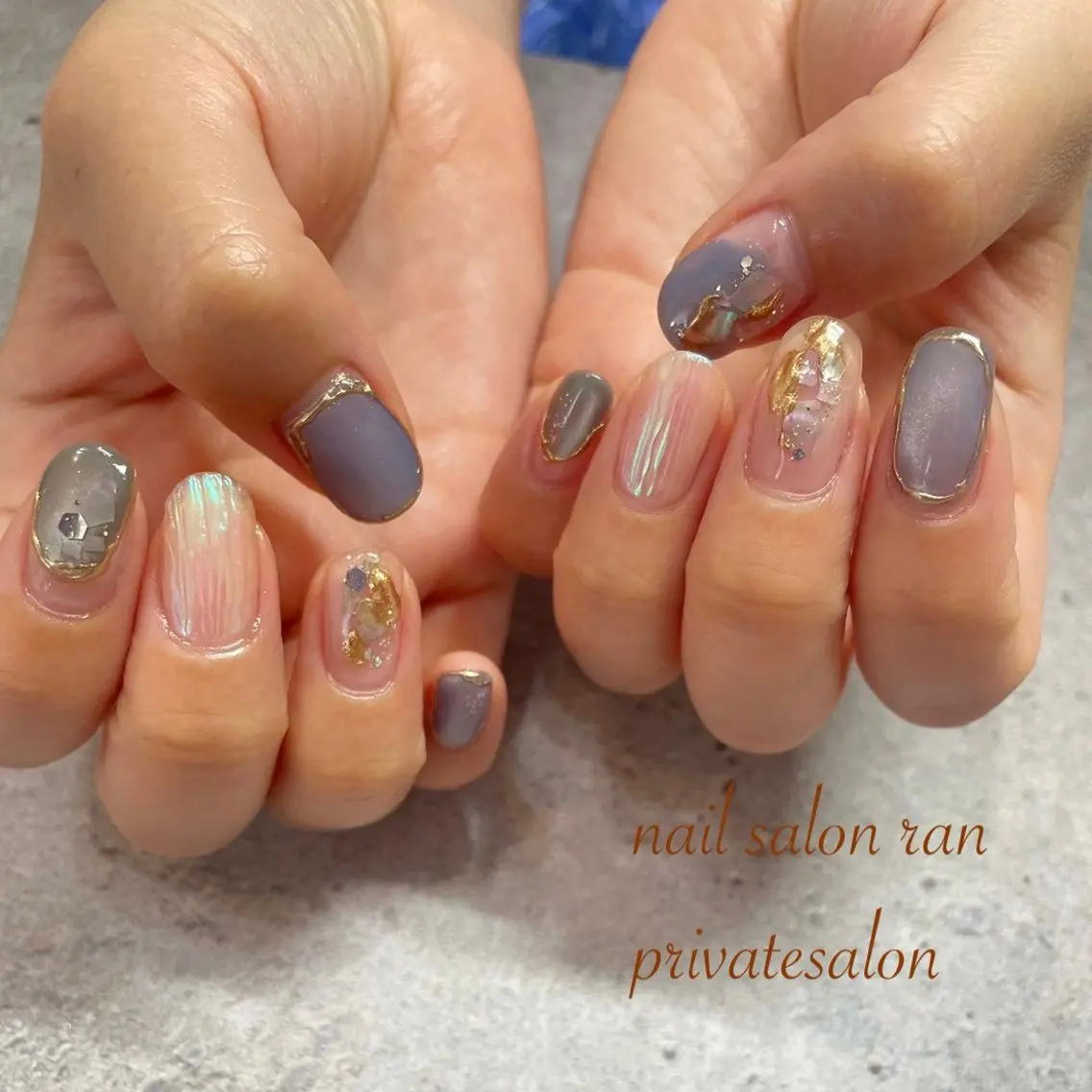 ネイル マグネットネイル 春ネイル ハンドネイル ハンドケア nailsalon ranのネイルデザイン