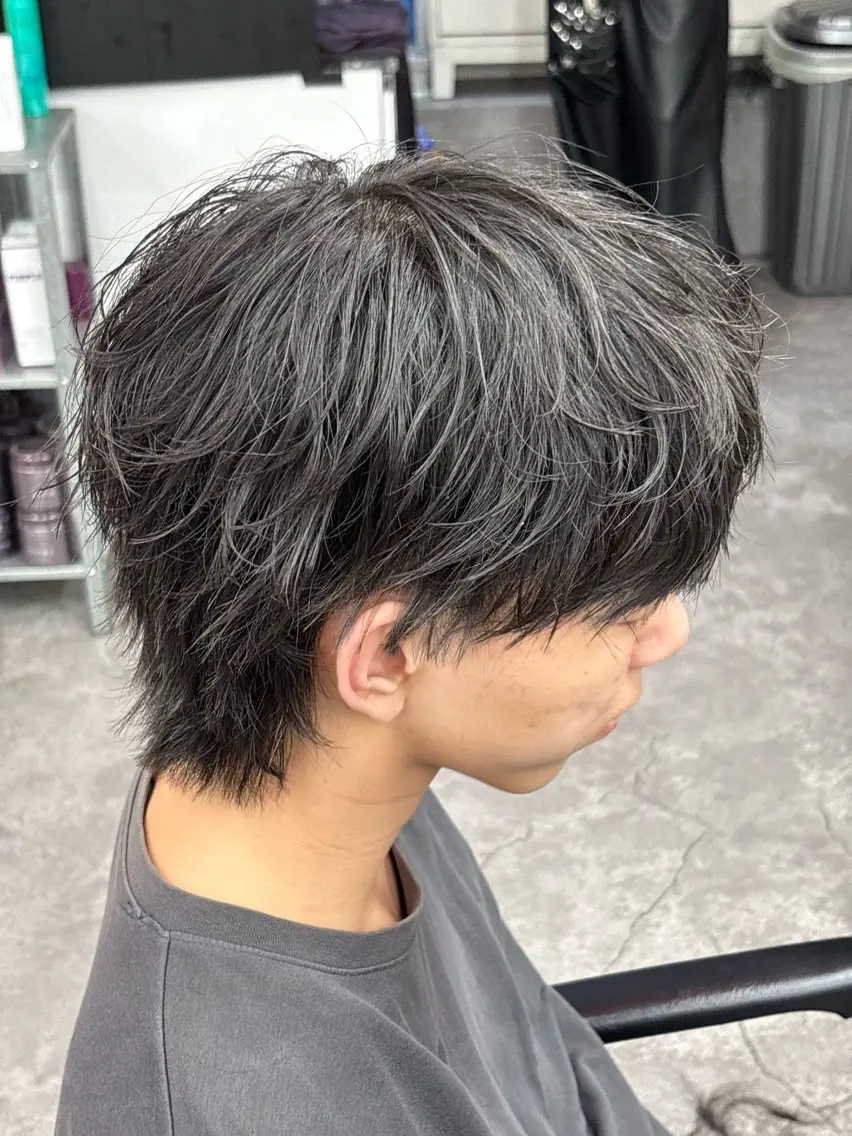 ミディアム カラー パーマ メンズ カット ヘアセット 🔥最強メンズ特化/ パーマの達人🔥風見のヘアスタイル