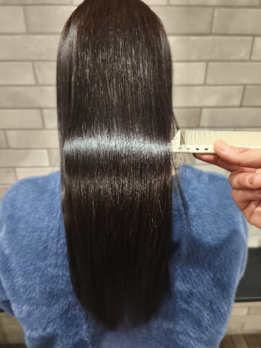 ロング 髪質改善 トリートメント 酸熱トリートメント カット ヘアカラー トリートメント VIMhair天神店 縮毛矯正 ハイライトのヘアスタイル
