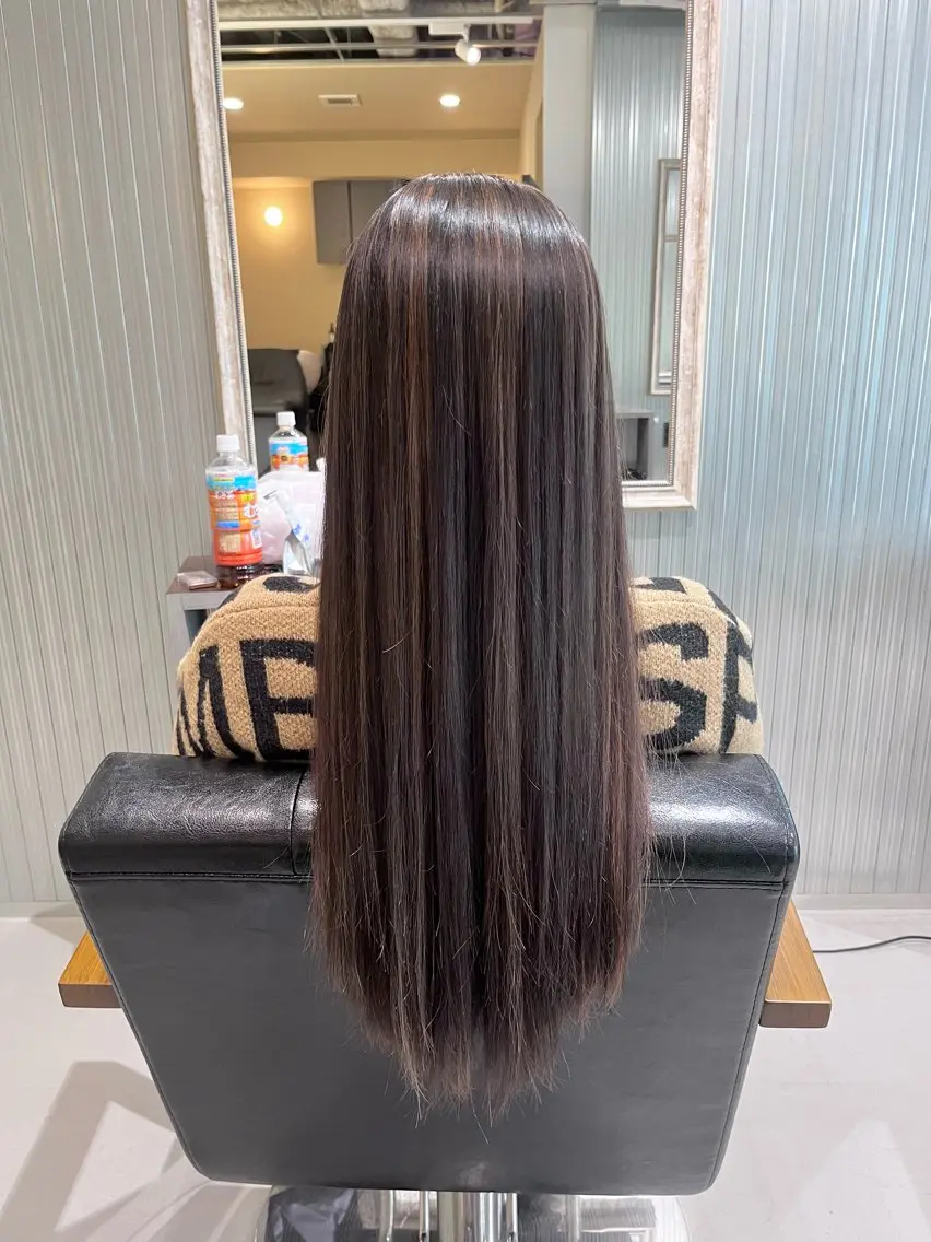 ロング カラー ベージュカラー ブリーチ ハイライトカラー ハイライト トリートメント カット ヘアカラー 髪質改善特化KIZU /艶髪研究（京都）のヘアスタイル