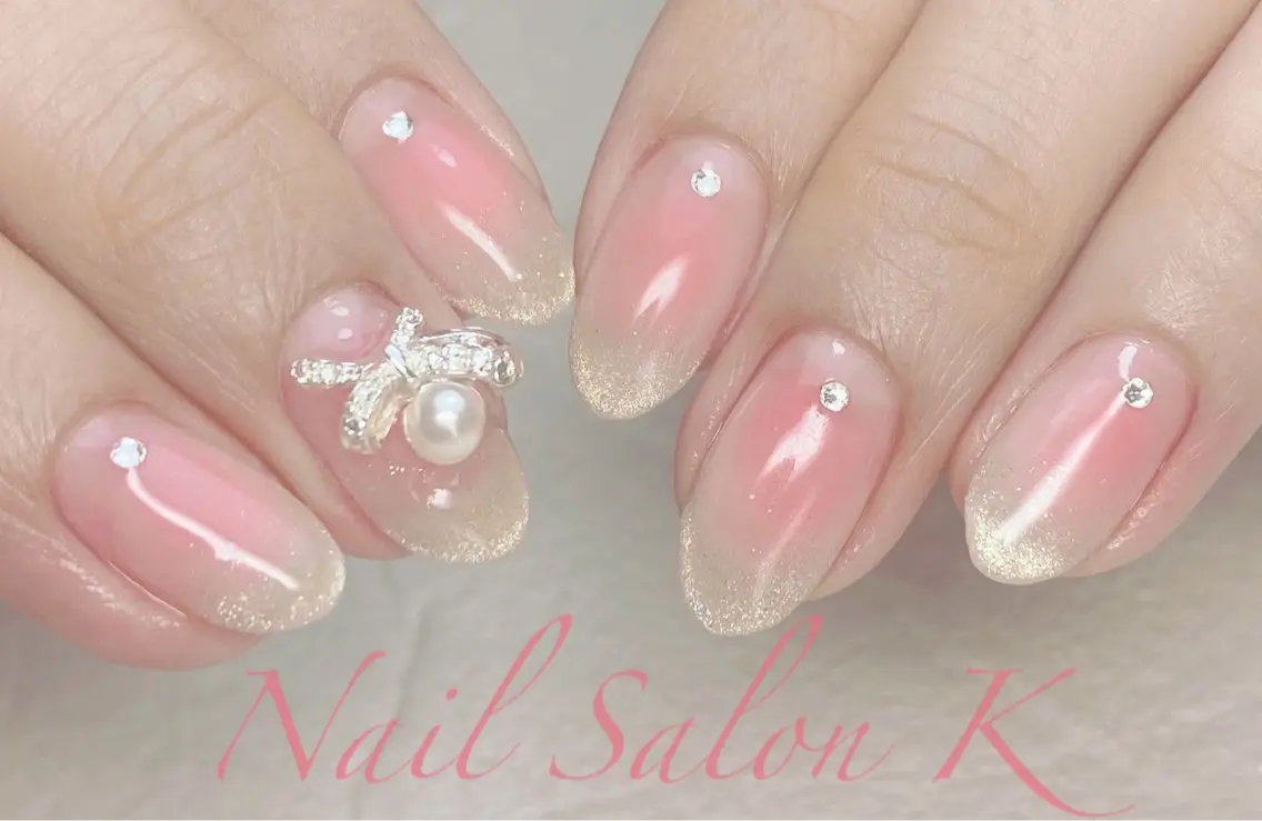ネイル チークネイル フラッシュネイル フレンチネイル マグネットネイル マグネットフレンチ ハンドネイル Nail Salon K 🧸美爪育成のネイルデザイン