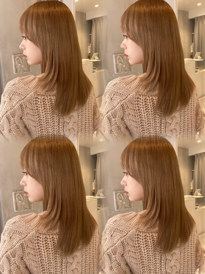 セミロング カラー ベージュカラー 透明感カラー フォギーベージュ 髪質改善 レイヤーカット カット ヘアカラー トリートメント 💎透明感カラー特化 💎TAISEIのヘアスタイル