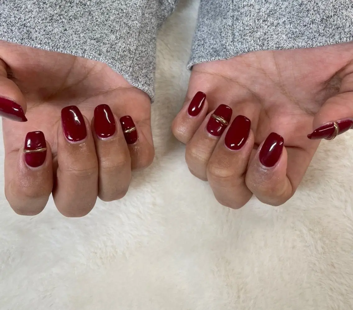 ネイル ボルドー ハンドネイル 心斎橋Salon Epokkuのネイルデザイン