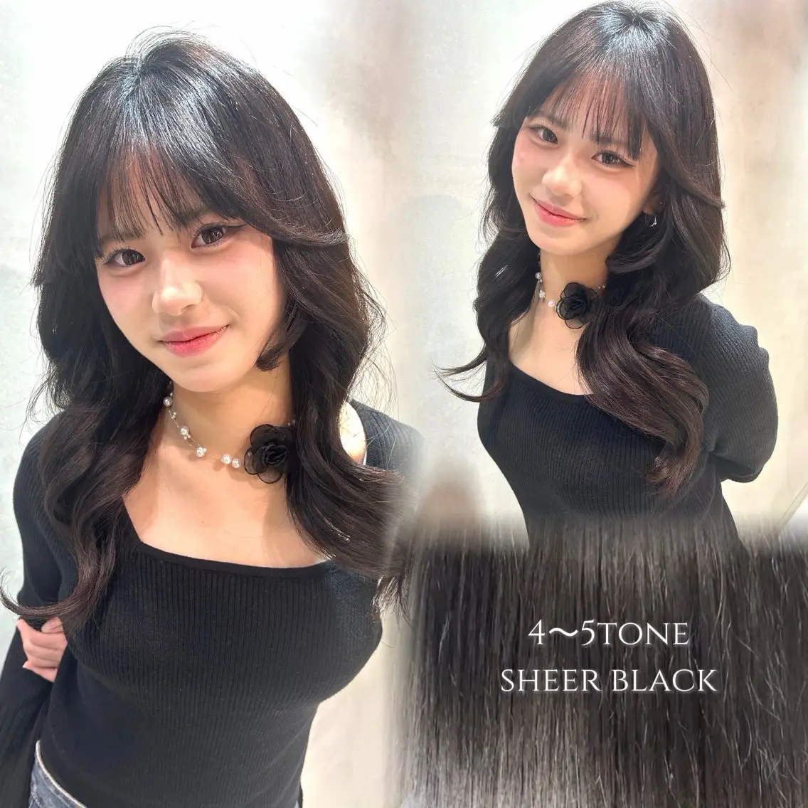 《🖤✨️肌映え色白効果✨️🖤》 【🇰🇷韓国ブルーブラック+カット+髪質改善スチームトリートメント🇰🇷】の写真