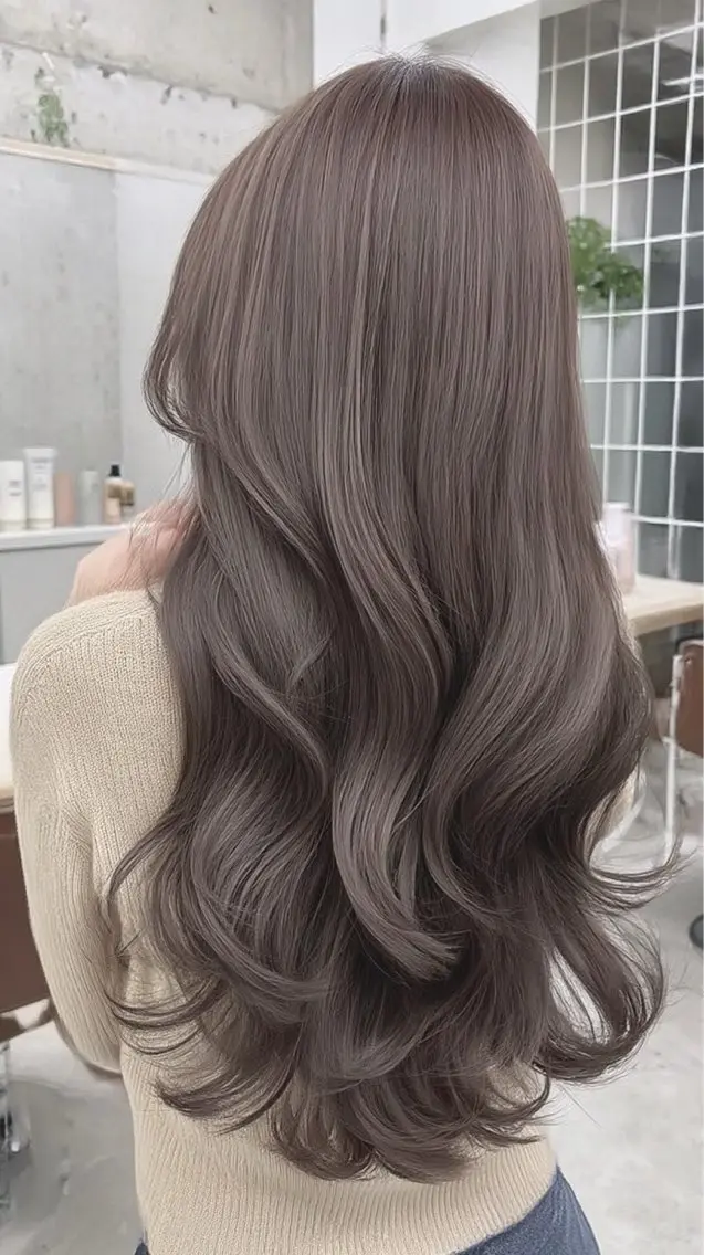 ロング カラー ヘアカラー 韓国×艶ハイトーンが かわいい✨️リオ🍒のヘアスタイル