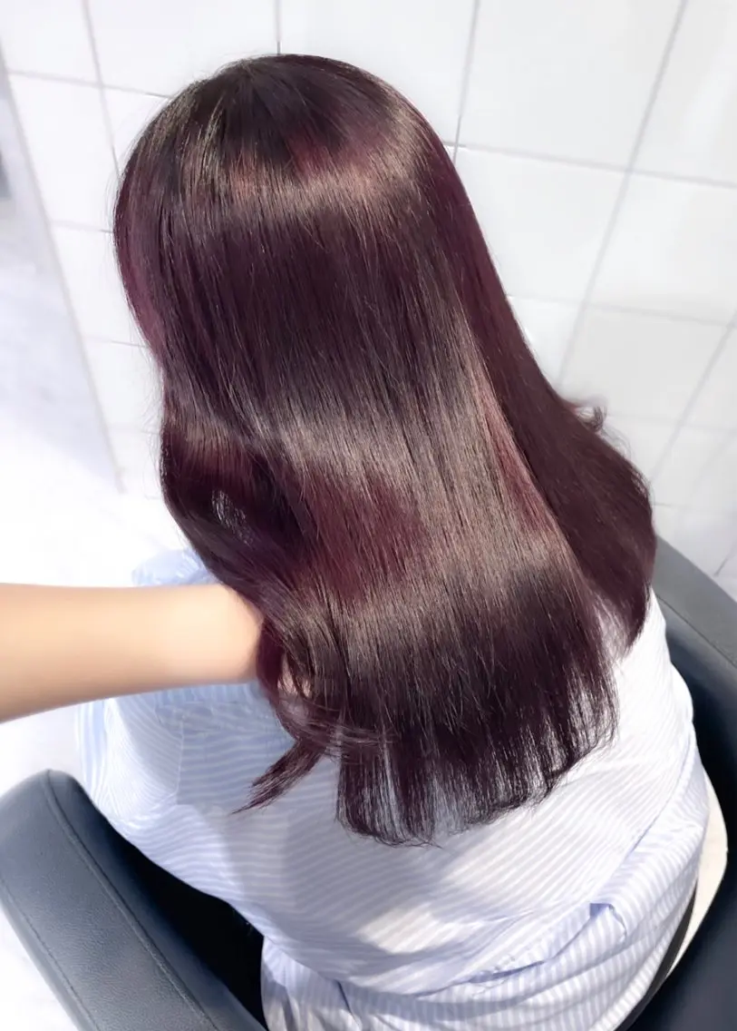 セミロング カラー ブラウンカラー ラベンダーカラー ピンクカラー ピンクブラウン ピンクラベンダー 表参道♡暗髪♡ 艶カラー♡アユミのヘアスタイル