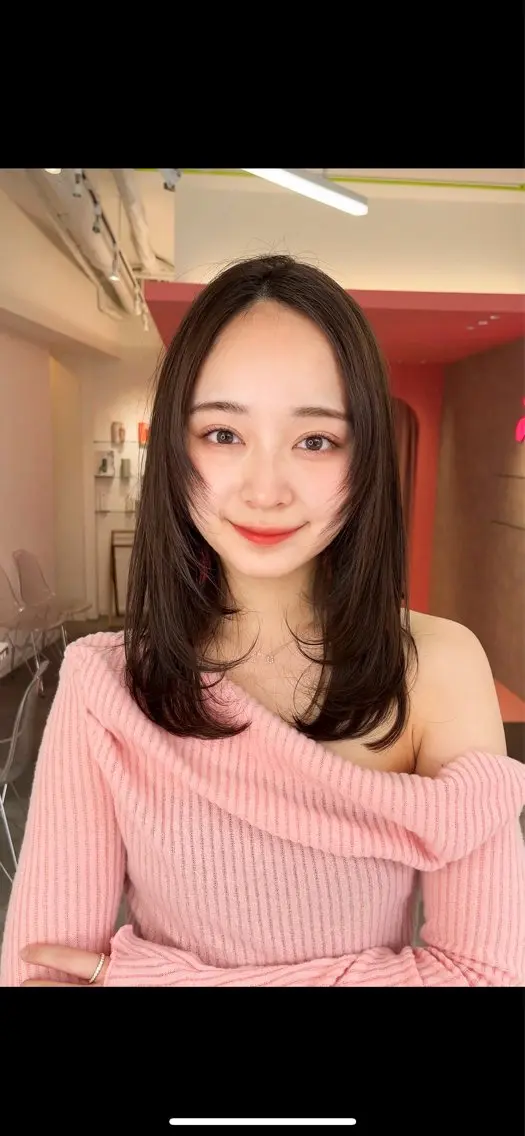 ミディアム カラー 山崎/ボブ縮毛矯正 レイヤー髪質改善のヘアスタイル