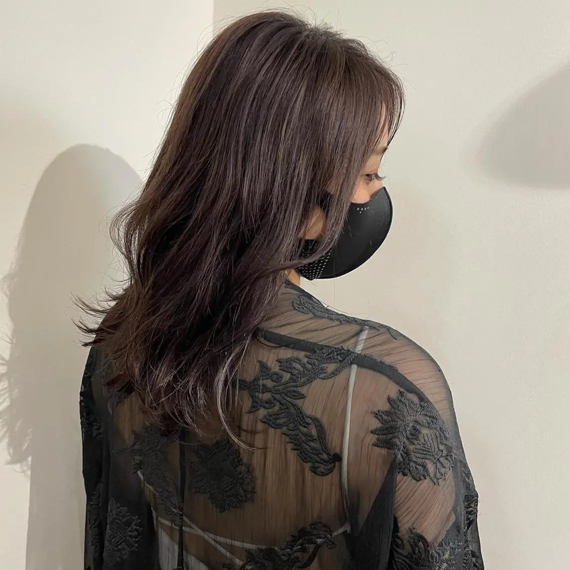 セミロング ラベンダーベージュ レイヤーカット 中里 千尋 /撮影モデル募集のヘアスタイル