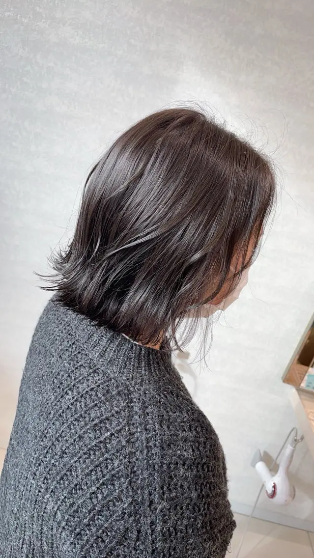 【暗すぎない暗カラー】ブリーチなしワンカラー🩵の写真