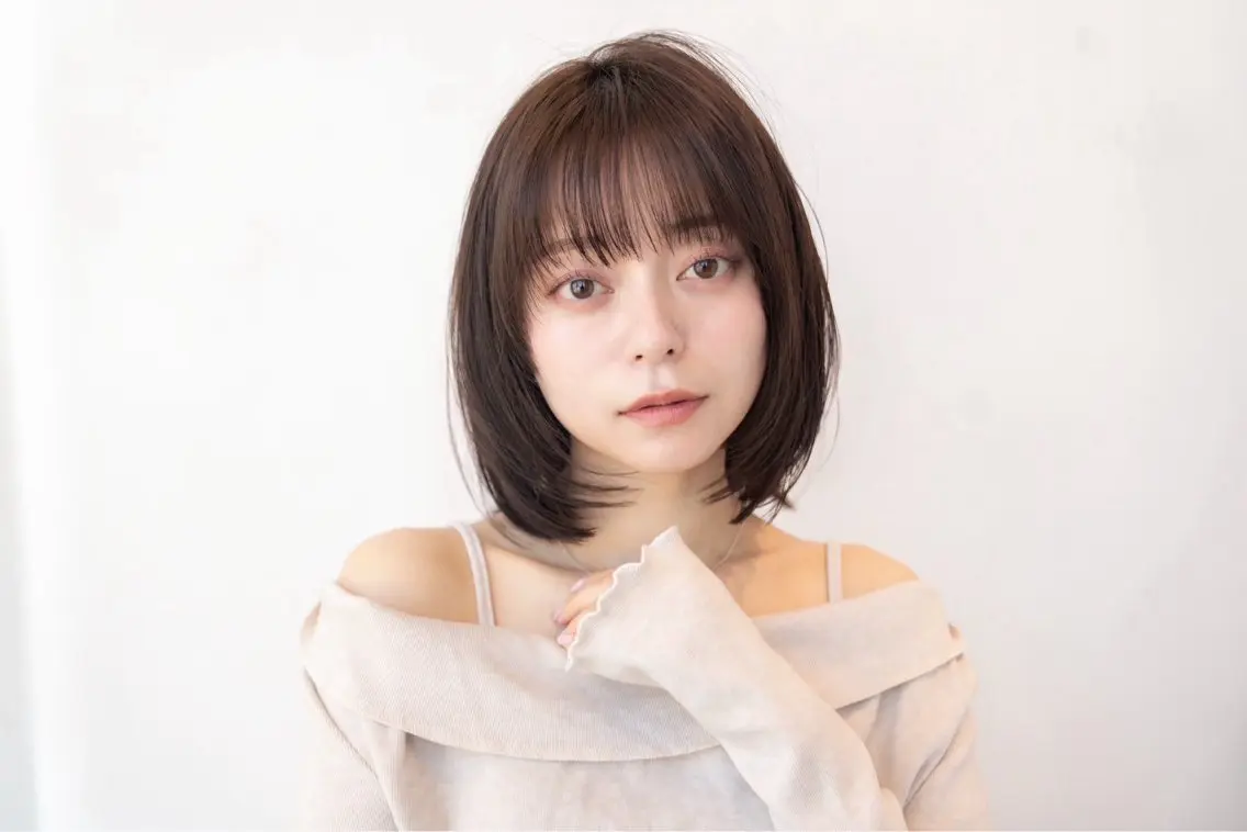 ミディアム ショートボブ ボブ ヘアカラー トリートメント 🫧艶感カラー/ あいり🤍のヘアスタイル