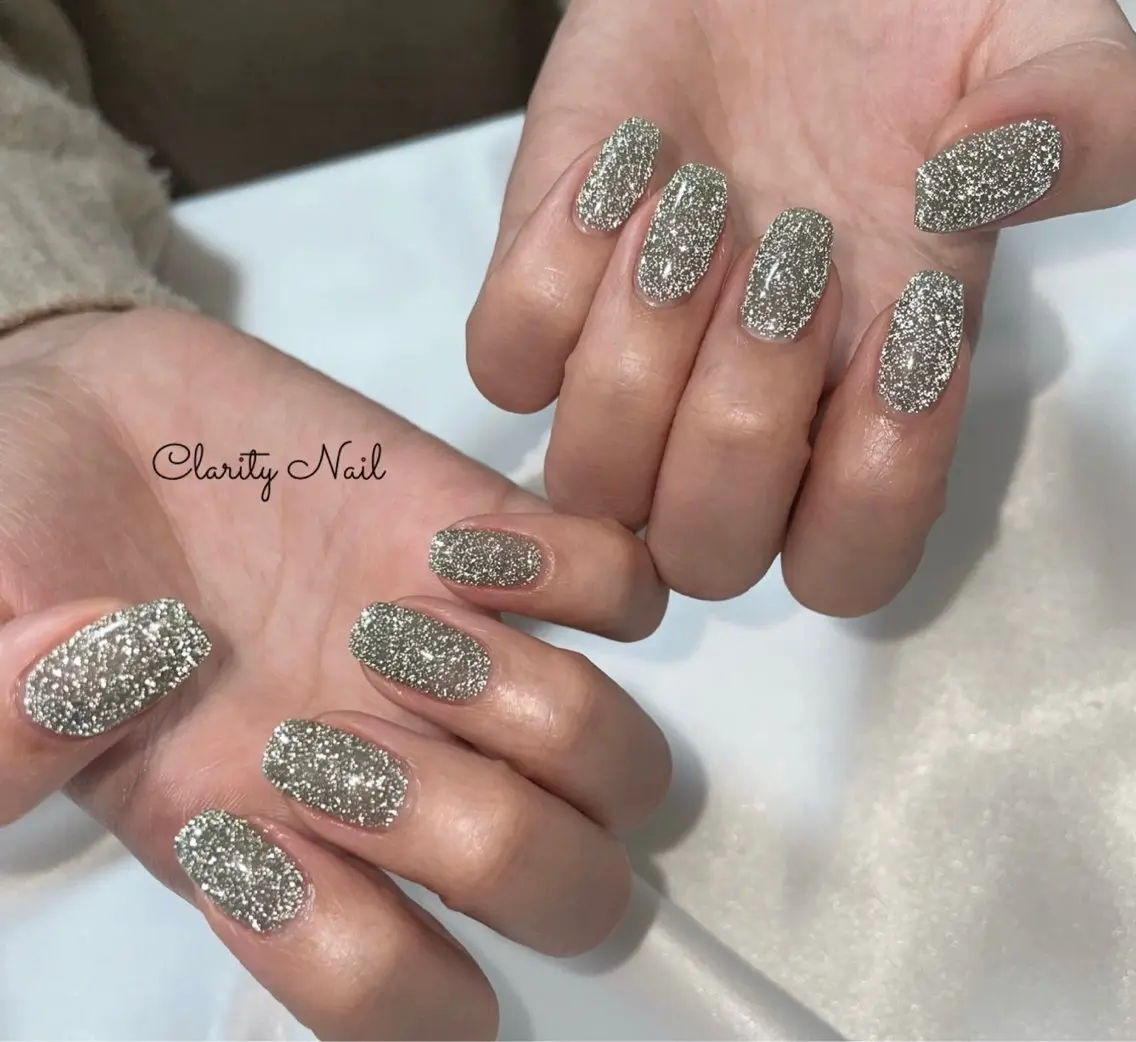 ネイル フラッシュネイル ラメ(グリッター) ワンカラーネイル ハンドネイル Clarity Nailのネイルデザイン