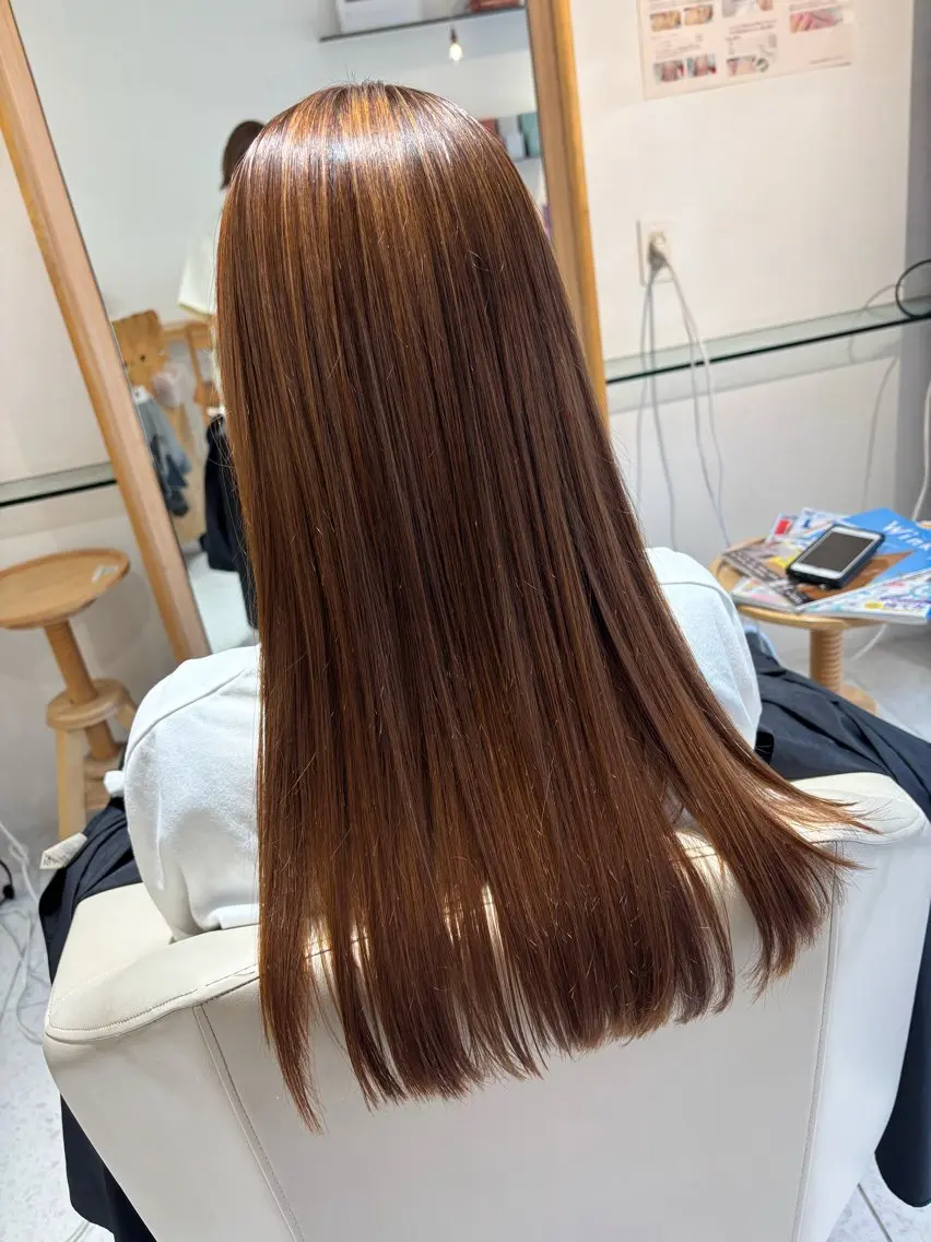 【人気No.3✨朝の時短最適コース】オーダーメイド髪質改善ストレート+まつ毛パーマ（カットなし）の写真
