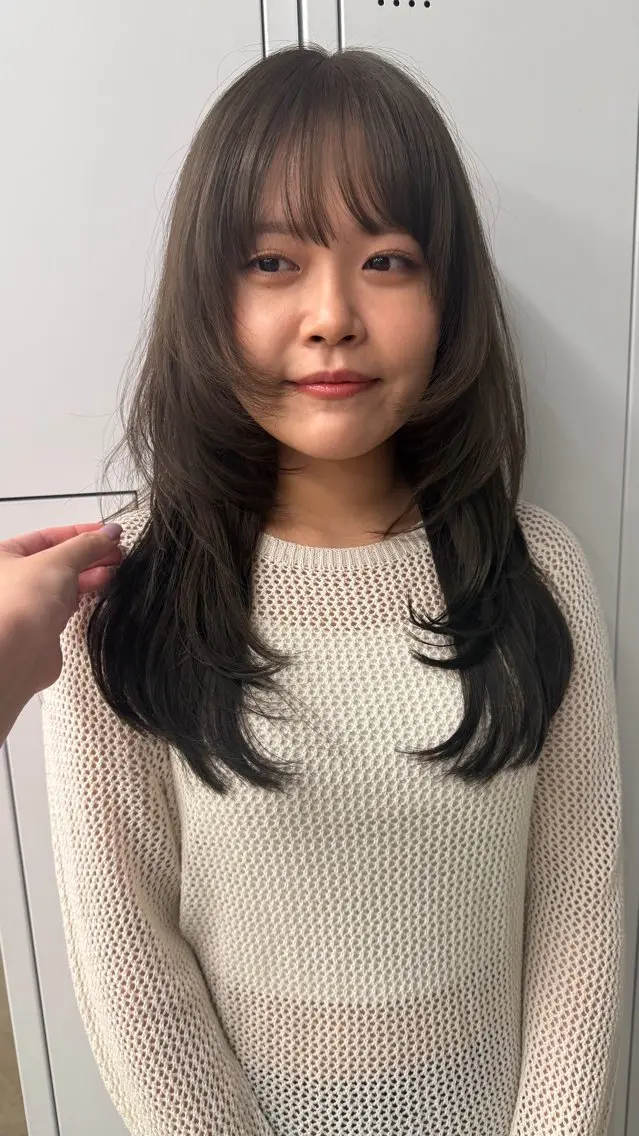 ロング 顔周りカット レイヤーカット 小顔カット カットモデル募集/ YUIのヘアスタイル