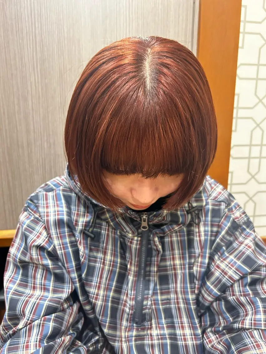 ショート カラー ブラウンカラー オレンジ オレンジブラウン ヘアカラー 🤎💇🏻‍♀️✨ /万尋　マヒロのヘアスタイル