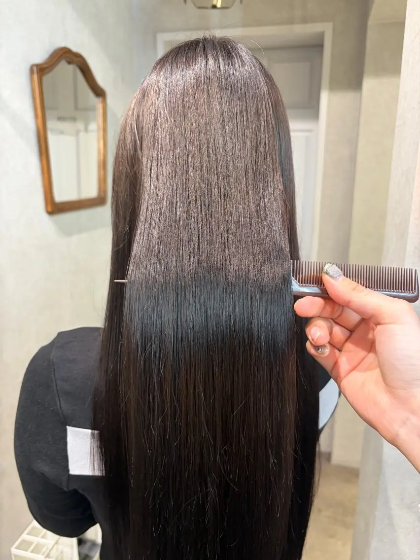 ロング カラー ブリーチ 髪質改善 ロング トリートメント ヘアカラー トリートメント 透明感カラー🫧🎀 まりなのヘアスタイル