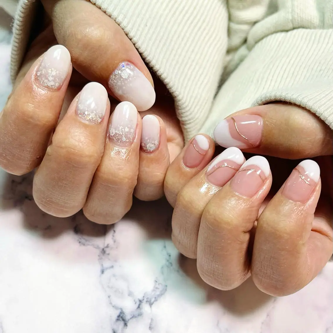 ネイル アートネイル ジェルネイル 持ち込み ニュアンスネイル オフィスネイル ハンドネイル kinjo yuaのネイルデザイン
