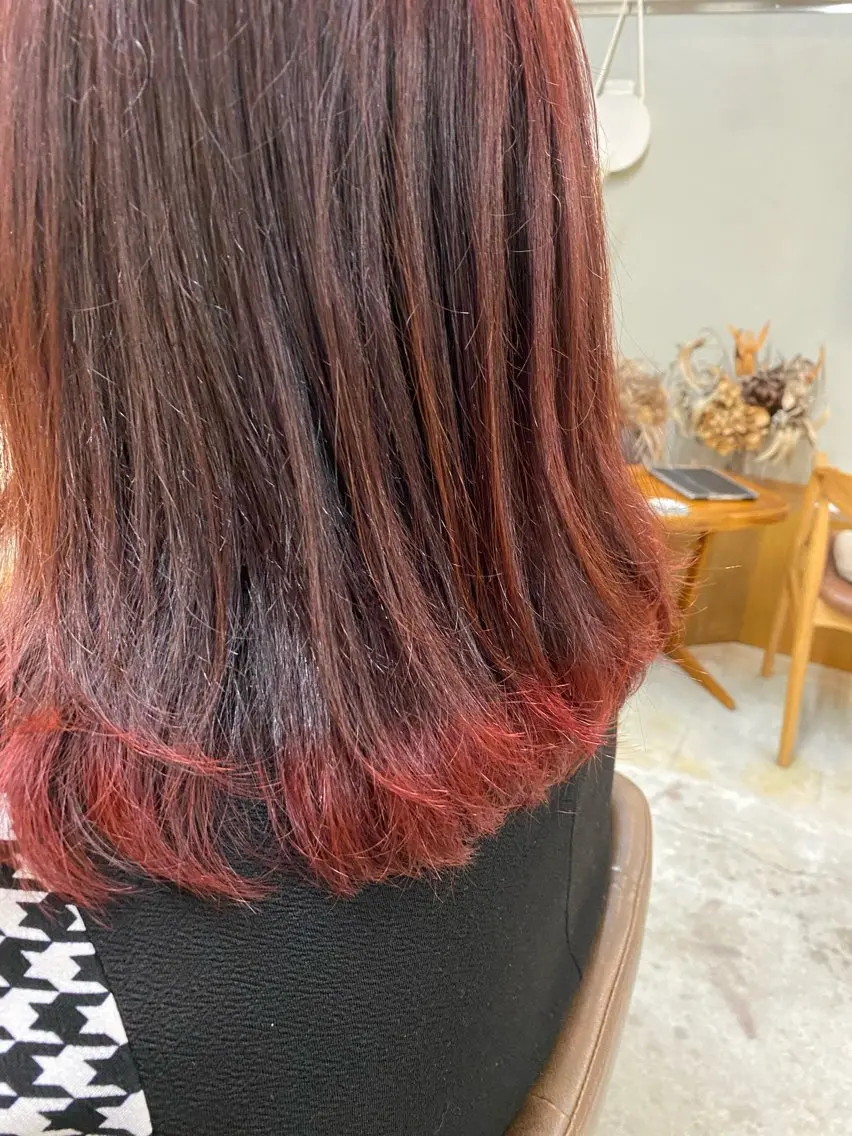 ミディアム カット ヘアカラー トリートメント 🌻花屋併設🌻濱 幸帆のヘアスタイル