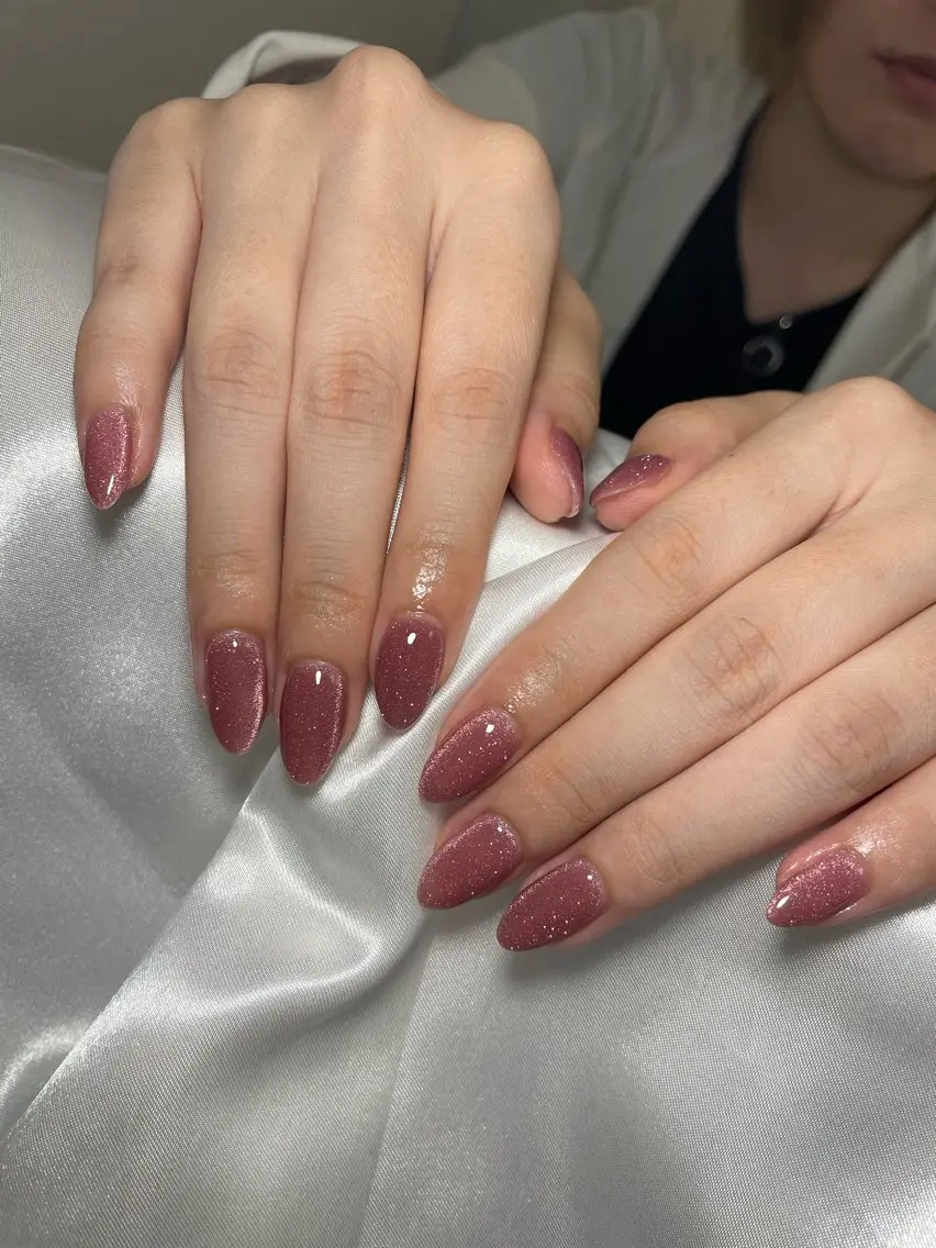 ネイル フラッシュネイル フラッシュマグ キラキラネイル マグネットネイル ピンク ハンドネイル Mynail プライベートサロンのネイルデザイン