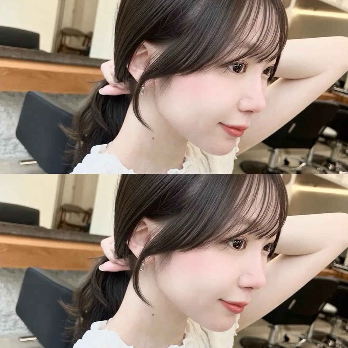 ミディアム 顔周りカット 似合わせカット 小顔カット トリートメント カット ヘアカラー トリートメント レイヤー/韓国ヘア/ YUKINOのヘアスタイル
