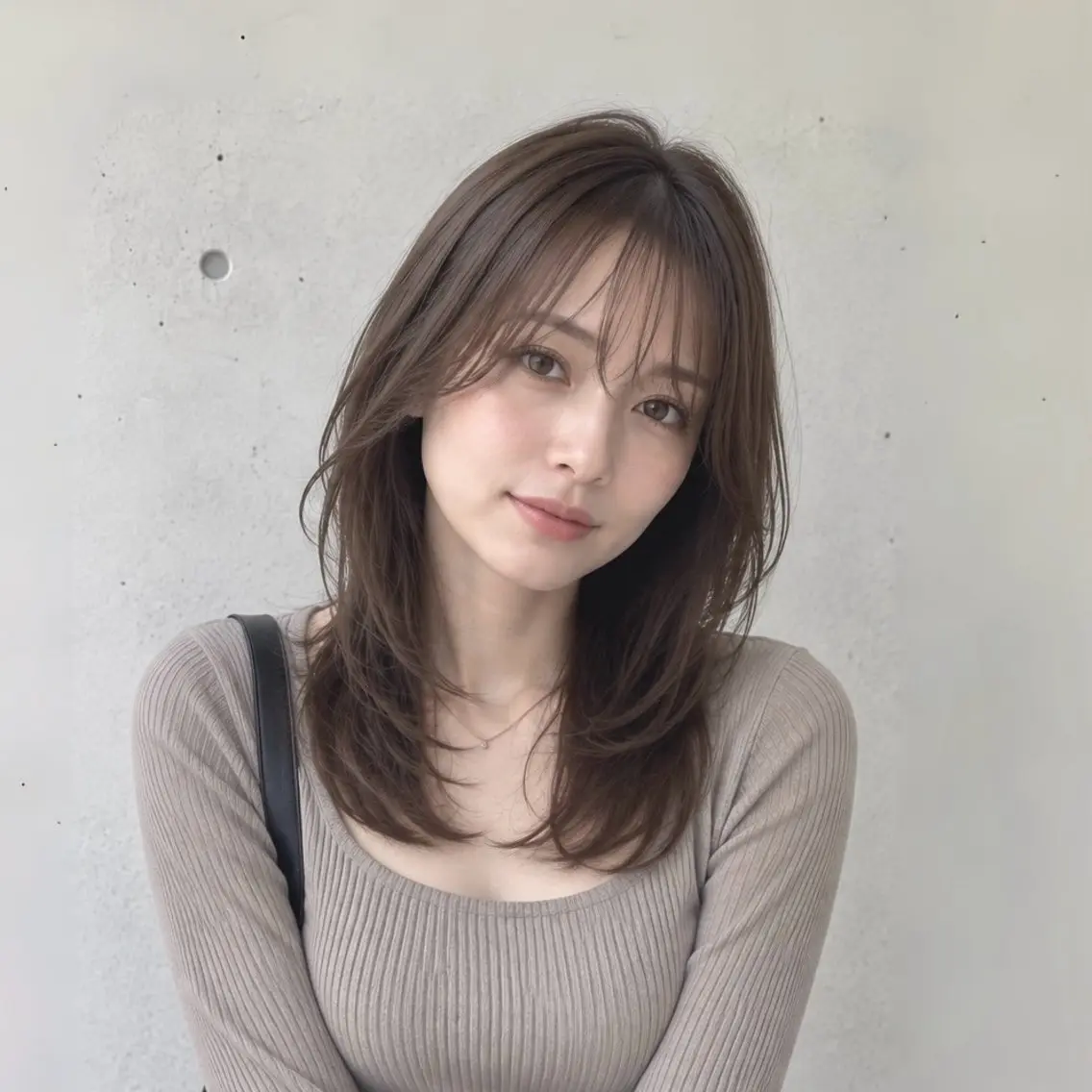 ミディアム ミディアムレイヤー 顔まわりレイヤー 顔周りカット レイヤーカット カット ヘアカラー トリートメント 《期間限定価格》 ミディアムレイヤーのヘアスタイル